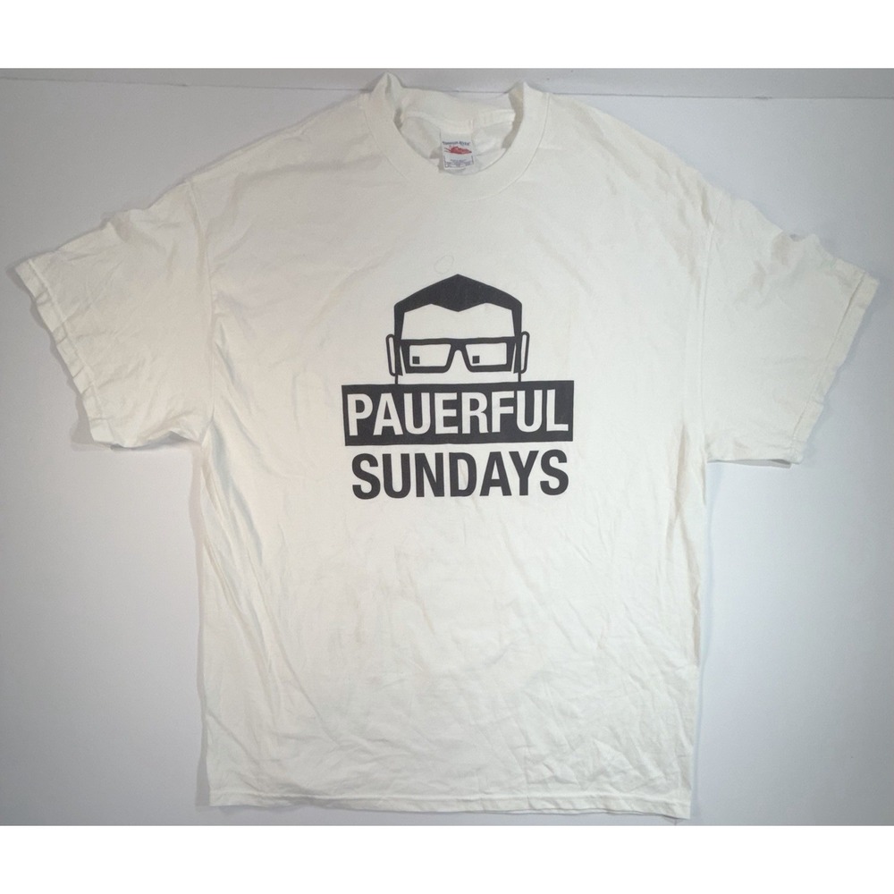 Pauerful Sundays Graphic T Shirt Tennessee River Tag White Tee Size XL